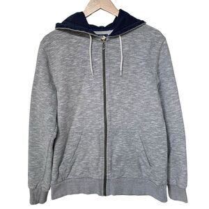 The North Face Men’s Gray Long Sleeve Zip Drawstring Hoodie Sweatshirt. Medium.